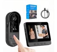 Videocitofono wireless con display IPS da 4,3 pollici, visualizzazione HD 1080p, grandangolo a 170 gradi, visione notturna, audio bidirezionale e resistente alle intemperie IP65, senza canone mensile