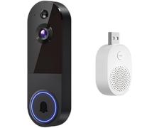 Videocitofono wireless con visione live HD, sistema di sicurezza domestica, ricarica USB, rilevamento umano AI, conversazione bidirezionale, visione notturna fino a 10 m, facile installazione per il
