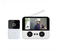 Videocitofono wireless da 4 3 pollici con comunicazione duplex e interfaccia intuitiva (bianco)