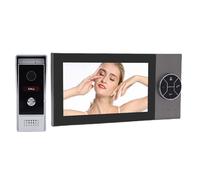 Videocitofono Wireless, Kit Telecamera Campanello 1080P con Touch Screen 7 Pollici Visione Notturna Serratura Elettrica Ideale per Appartamenti Kit Porta Video Intelligente (Spina europea)
