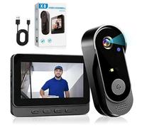 Videocitofono X8, aggiornamento 2026, videocamera wireless Bluetooth con audio bidirezionale, angolo di 170°, schermo da 4,3 pollici, grado di impermeabilità IPx65, visione notturna, nessun WiFi