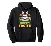 Videocomando da gioco Easter Pixel Art Bunny Rabbit Felpa con Cappuccio