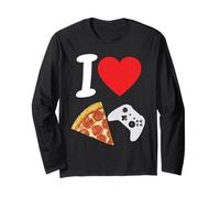 Videogiochi Pizza Amore Ragazzi Bambini Fetta Peperoni Maglia a Manica