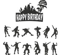 Videogioco Cupcake Toppers, decorazione per torta di compleanno, decorazione per torte per videogiochi, Happy Birthday Cake Decoration Game Party Supplies for Children Girls Boys Party Cake Cake
