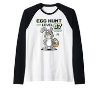 Videogioco di Caccia all'uovo del Coniglietto Pasquale del Giocatore Livello 67 Maglia con Maniche Raglan