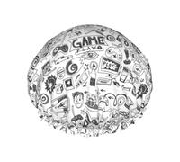 Videogioco Ragazzi Stampa Doppio Strato Impermeabile Cuffia Da Doccia Donne Uomini Riutilizzabili Bagno Capelli Caps Fascia Elast