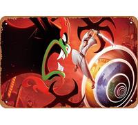 Videogioco, Samurai Jack: Battle Through Time, Targa in metallo da parete, divertente, vintage, per bar, hotel, interni ed esterni, ristorante, supermercato, 20,3 x 30,5 cm