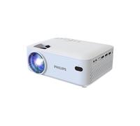 Philips NeoPix 100, Videoproiettore Fisso, Schermo da 65" (165 cm), LED, Altoparlanti Stereo Hi-Fi Incorporati, Connettività USB, HDMI e Cavo Jack da 3,5mm, Compatto, Bianco
