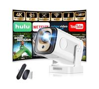 VideoProiettore Portatile tv Mini Proiettore 1920P Bluetooth WiF 6 Supporta, Proiettore, Proiettore Correzione Trapezoidale for USB/HDMI -White