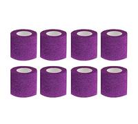 VideoPUP 8 pezzi nastro adesivo per tatuaggio viola, 2,95 "x 5 yards copertura per tatuaggio coesivo monouso Wrap bendaggio manico impugnatura tubo per tatuaggio macchina tatuaggio Grip accessori