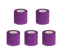 VideoPUP Nastro adesivo per tatuaggi, 5 pezzi, viola, 5,1 cm x 4,5 m, usa e getta, coesivo per tatuaggi, accessori per impugnatura per macchina da tatuaggio