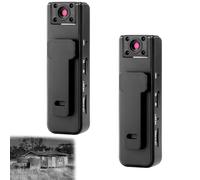 Videoregistratore audio sportivo Dodorado Ultra HD 2 in 1, action camera 1080P con visione notturna, obiettivo grandangolare, batteria a lunga durata 5 ore, body cam indossabile con clip(2pcs)