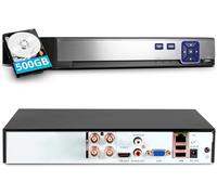 Videoregistratore Sorveglianza 5MP Lite 6 in1 Registratore DVR 4 Canali di Sicurezza con HDD 500 GB, Rilevamento di Persone/Veicoli per Sistema di Telecamere CCTV Analogico/XVI AHD TVI CVBS CVI IP