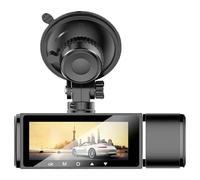 Videoregistratori automatici Monitor di parcheggio da 3,1 pollici ad alta risoluzione per sorveglianza anteriore interna posteriore in tempo reale visione doppia lente telecamera cruscotto