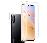 VideoSecu 2 + 2 pellicole protettive in vetro temperato per Huawei P30 Pro, durezza 9H, pellicola protettiva in vetro temperato HD, senza bolle, precisione al 100%, antigraffio, copertura completa