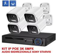 VIDEOSORVEGLIANZA NVR 10 CANALI 8MPX 4 POE + 4 CAM STARVIS AUDIO BI DIREZIONALE