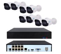 Videosorveglianza NVR 8 Ch POE h265 8 telecamere 3 mpx IP con Microfono ascolto