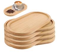 VIDETOL 8 vassoi ovali in bambù, 10 x 20 x 1 cm, in legno, per torte, spuntini, caffè, RHEU-Tablett-8pcs--231228fa