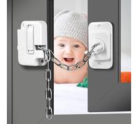 VidFair 2 serrature per finestre in PVC autoadesive, per proteggere la sicurezza di bambini e animali domestici, serratura regolabile senza foratura, per metallo, legno, porte scorrevoli