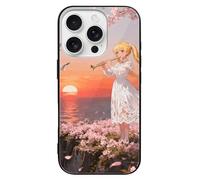 VIDI Anime Flauto Player compatibile per iPhone 16 custodia antiurto in vetro temperato custodia protettiva estetica sottile per donne uomini nero