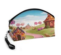 VIDI Candy Lane House Trousse da toilette portatile da viaggio per rossetto borsa cosmetica con cerniera Portamonete curvo di grande capacità per pennelli per la cura della pelle