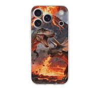 VIDI Dinosauro vulcano eruzione compatibile per iPhone 17 custodia sottile antiurto morbida TPU custodia protettiva estetica sottile per donne uomini