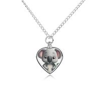 VIDI Gioielli per cremazione per animale domestico cenere, koala, commemorativo cenere, collana con ciondolo urna per cane gatto donna ricordo ricordo regalo per la perdita di un amato amico peloso
