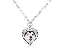 VIDI Gioiello per cremazione per animale domestico cenere, Husky siberiano, collana commemorativa urna per cane gatto donna ricordo ricordo regalo per la perdita di un amato amico peloso