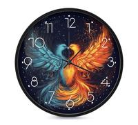 VIDI Orologio da parete a forma di fenice antincendio e acqua, silenzioso, funzionamento a batteria, 25,4 cm, moderno, senza ticchettio, orologio analogico decorativo per cucina, ufficio, bagno