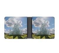 VIDI Portafoglio sottile da uomo Castle on The Prairie Portafogli bifold tasca frontale porta carte di credito in pelle fermasoldi