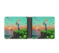 VIDI Portafoglio sottile da uomo con canto costiero portafogli bifold tasca frontale porta carte di credito in pelle fermasoldi
