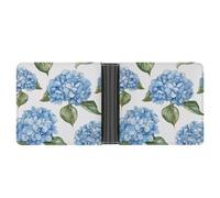 VIDI Portafoglio sottile per gli uomini blu modello ortensia portafogli bifold tasca frontale porta carte di credito in pelle fermasoldi