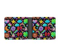 VIDI Portafoglio sottile per gli uomini modello elemento colorato portafogli bifold tasca frontale porta carte di credito in pelle fermasoldi
