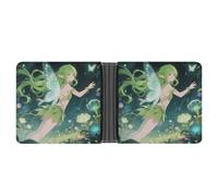 VIDI Portafoglio sottile per uomo verde - Elfo dai capelli donne portafogli bifold tasca frontale porta carte di credito in pelle fermasoldi