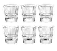 VIDIVI SET 6 BICCHIERI VINO 27 CL IMPILABILI IN VETRO DECORATO - DIVA TONDO