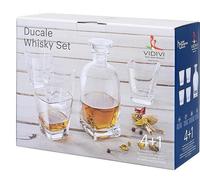 Vidivì set whisky 5 pezzi bottiglia con 4 bicchieri in fine vetro