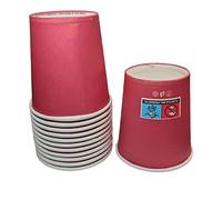 vidoelettronica Bicchieri in Carta per Acqua capacità orlo 180ml/210ml Colore Bianco Azzurro Rosso Rosa biodegradabili cartoncino (rosso, 180ml 100 pezzi)