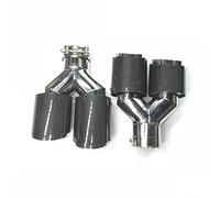 VIDOJI 2 Pz/Set Auto Tubo di Scarico Universale Lucido in Fibra di Carbonio Punta di Scarico in Acciaio Inox Silenziatore Coda Gola Tubo Scarico (Size : 70MM in 101MM out)
