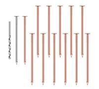 Vidonergy Chiodi per rimuovere ceppi e radici, in puro rame, 8,9 cm, set da 14 pezzi con chiodo in acciaio inox e punta per trapano al cobalto, non invasivo (SKU)