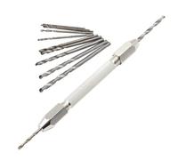 Vidonergy Mandrino a mano con morsa a doppia estremità con set di punte da trapano da 10 pezzi (1,0-3,0 mm, 2 di ciascuna) per gioielli, riparazione orologi e artigianato PCB - rame elettroplaccato