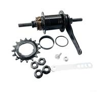 Vidonergy Mozzo posteriore con freno a 32/36 fori con ruota libera 18T per bici a scatto fisso e a velocità singola, in acciaio inossidabile, apertura posteriore da 110 mm, lunghezza asse 170 mm (nero