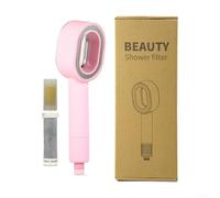 Vidonergy Soffione doccia ad alta pressione in ABS con filtro per ridurre il calcare e funzione aromaterapia, per una facile installazione degli utensili, adatto a tubi standard, lunga durata (rosa)