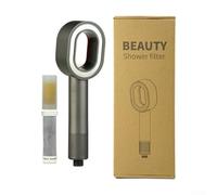 Vidonergy Soffione doccia ad alta pressione in ABS con filtro per ridurre il calcare e funzione aromaterapia, per una facile installazione di utensili, adatto a tubi standard, lunga durata (grigio)