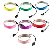 VIDOO 1M Elettroluminescente Nastro El Filo GlowingRope Flat Strip Light con AA Battery Box 3V[Pake of 1]-Verde