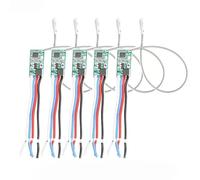 VIDOO Interruttore Telecomando Wireless Universale 433.92Mhz DC 3.6V-24V Ricevitore Relè RF 1CH Kit Fai-da-te Controller Luce LED-5PCS Bianco