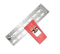 VIDOO Marcatore a Coda di Rondine in Acciaio Inox Dima Guida Tracciatore Woodworking Righello Angolo 45/90 Gradi Squadra Misurazione Altezza Profondità-#B Metrico