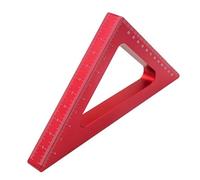 VIDOO Squadra ad Angolo 45 Gradi Lega di Alluminio Righello a Triangolo Imperiale e Metrico per Officina Carpenteria-Più grande Rosso