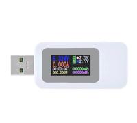 VIDOO Tester USB Voltmetro Amperometro Digitale Schermo IPS 0,96 Pollici 4-30V 0-5A Protocollo Ricarica Rapida QC3.0 PD Misuratore Capacità Potenza-Bianco