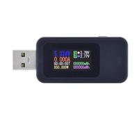 VIDOO Tester USB Voltmetro Amperometro Digitale Schermo IPS 0,96 Pollici 4-30V 0-5A Protocollo Ricarica Rapida QC3.0 PD Misuratore Capacità Potenza-Nero