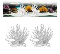 VIDSTW 2 Pezzi Corallo Artificiale 12,5 x 11,4 x 5 CM Bianco Decorazioni Acquario Acqua Dolce Design Realistico Decorazione Acquario Accessori Senza Sbavature per Terrari Marini Mini Acquari Tavolo